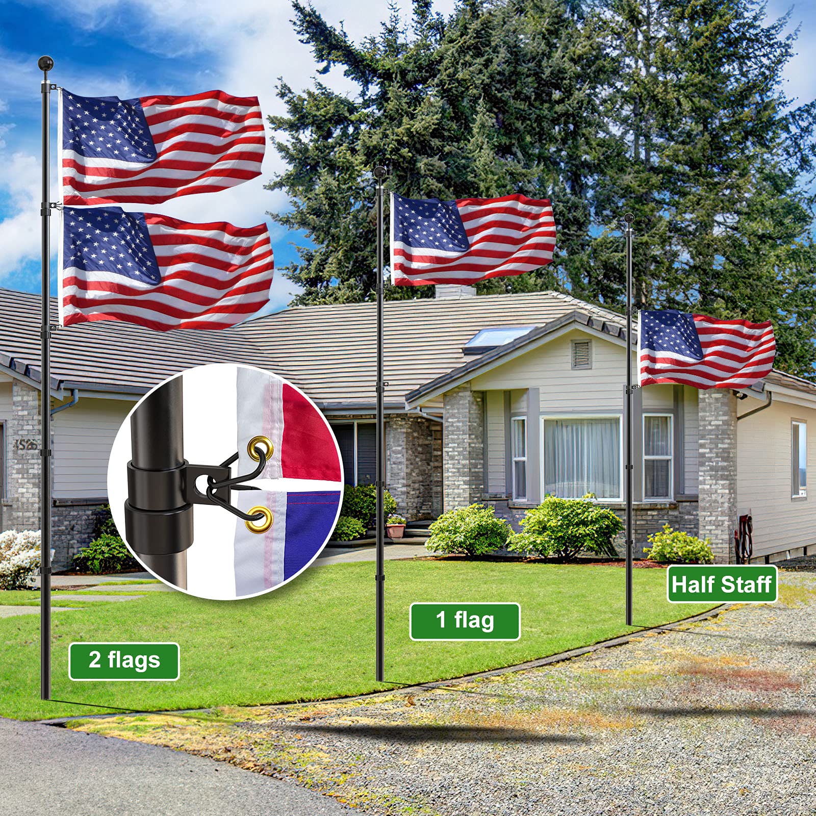 FFILY pole features 1.5mm thick walls for durable outdoor use