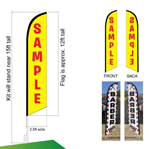 FFN Barber Shop bright flag design designed for storefront impact.