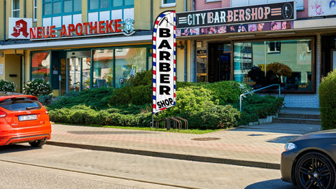 FFN Barber Shop storefront banner for curbside advertising.