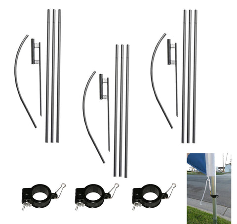 FFN Swooper Flutter flag hardware assembled pole kit for outdoor banners.