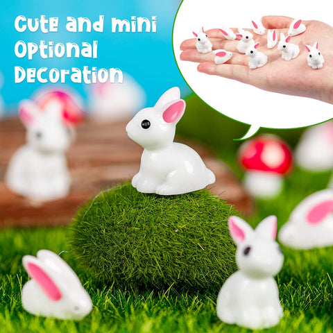 FFNIU resin garden bunny figurines for plant and outdoor decor.