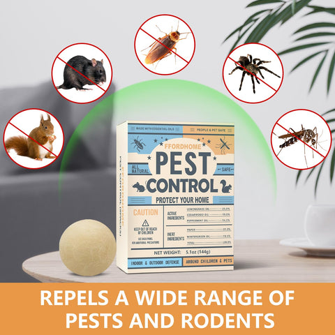 FfordHome Pest Control Balls peppermint-dispense highlights natural deterrence for home and vehicle use.