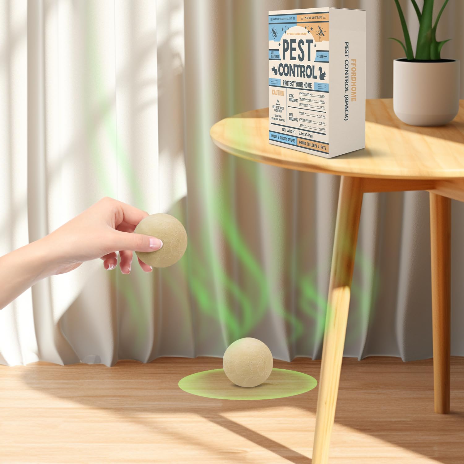 FfordHome pest repellent ball made with eco-friendly, all-natural ingredients for garden and home.
