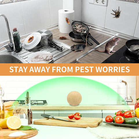 FfordHome pest repellent ball placed outdoors to deter multiple pests.
