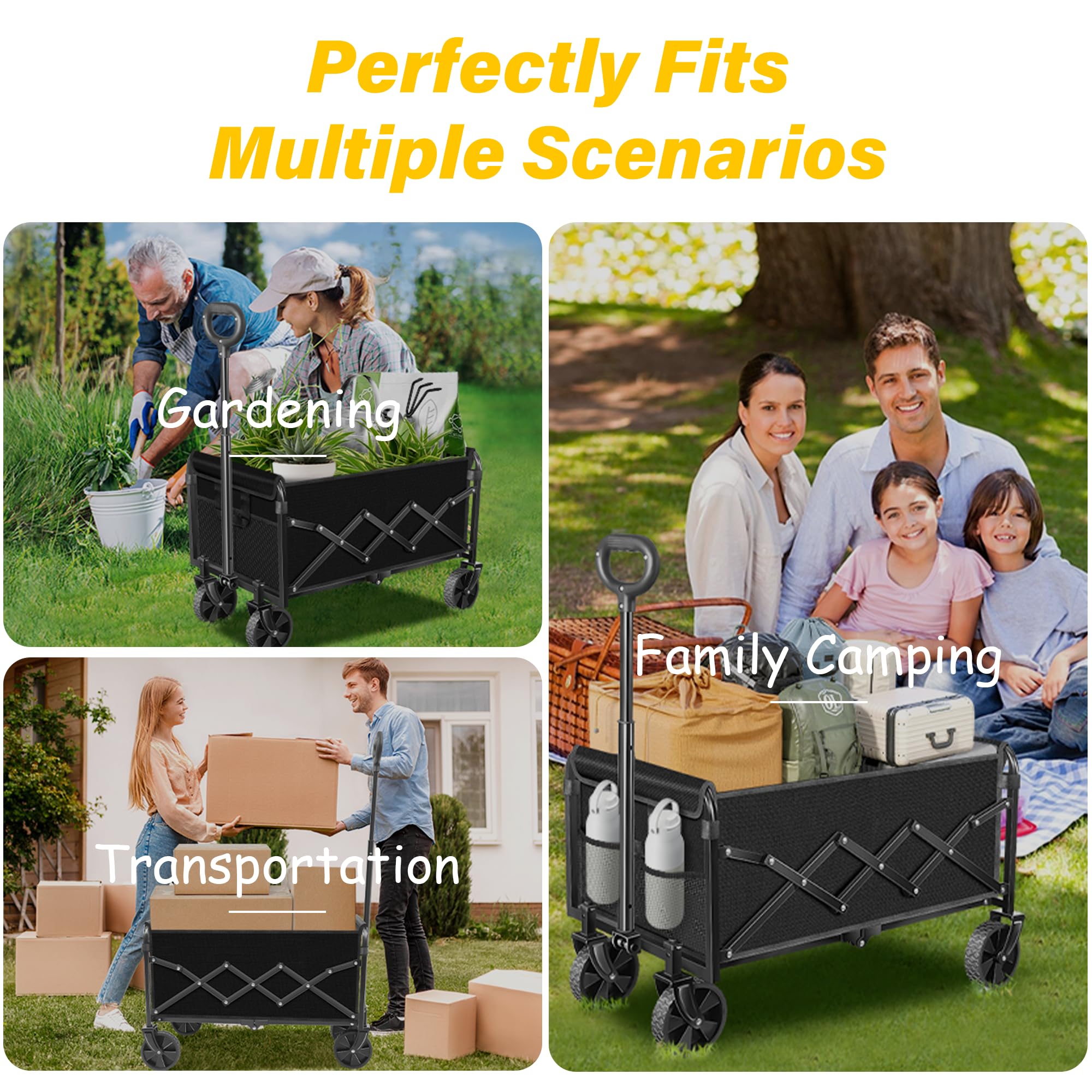 FFQ wagon is ideal for beach trips, camping, and groceries.