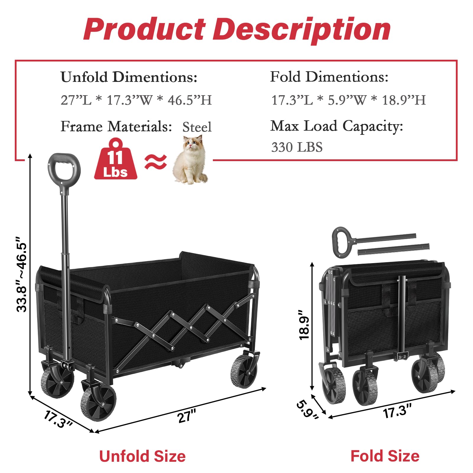 FFQ Wagons Foldable cart loading groceries for a hassle-free haul