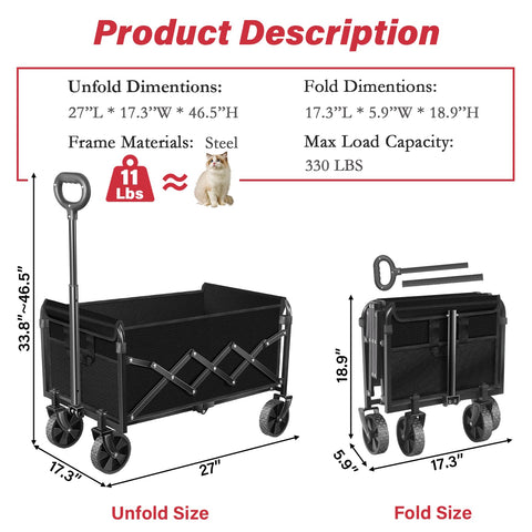 FFQ Wagons Foldable cart loading groceries for a hassle-free haul