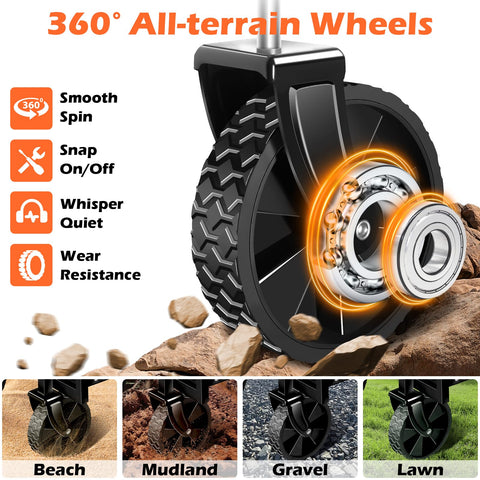 FFQ Wagons Foldable Cart 360 degree swivel wheels navigate uneven terrain
