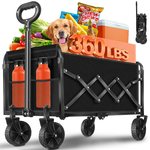 FFQ Wagons Foldable Cart with Wheels glides smoothly on sand for easy beach hauling