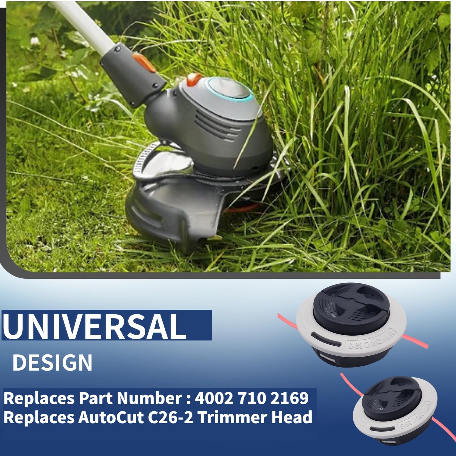 Close-up of FFshiye C26-2 head showing AutoCut detail on Stihl trimmer