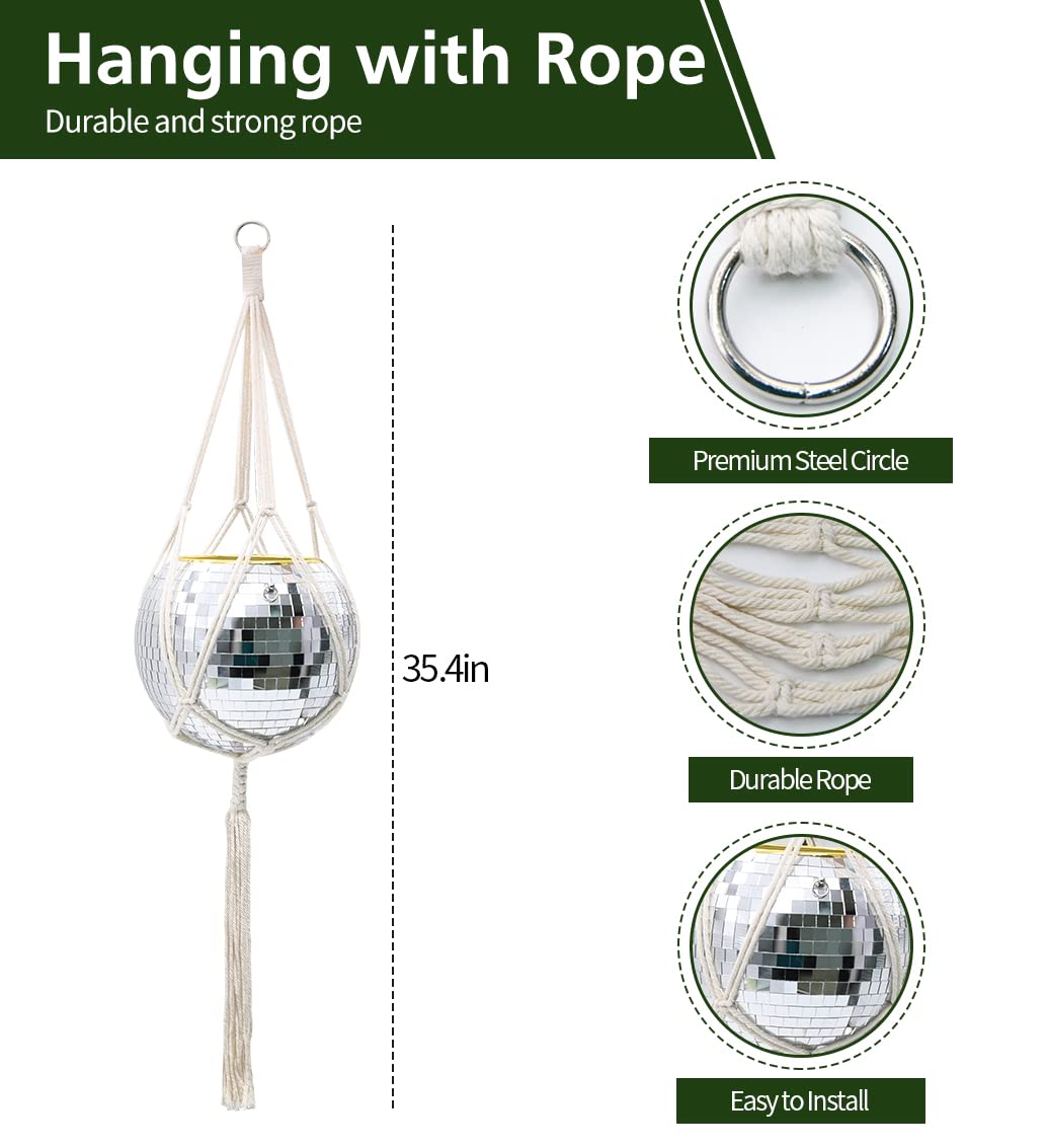 FGBNM disco ball planter chain hanging option for elevated plant display