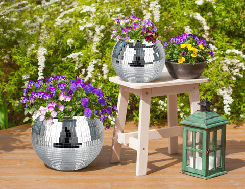 FGBNM sturdy disco ball planter with lightweight design and included accessories