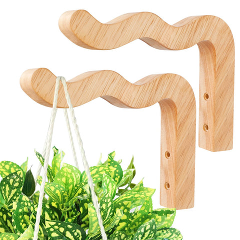 FGSAEOR wave-shaped wooden hanging basket for indoor and outdoor decor