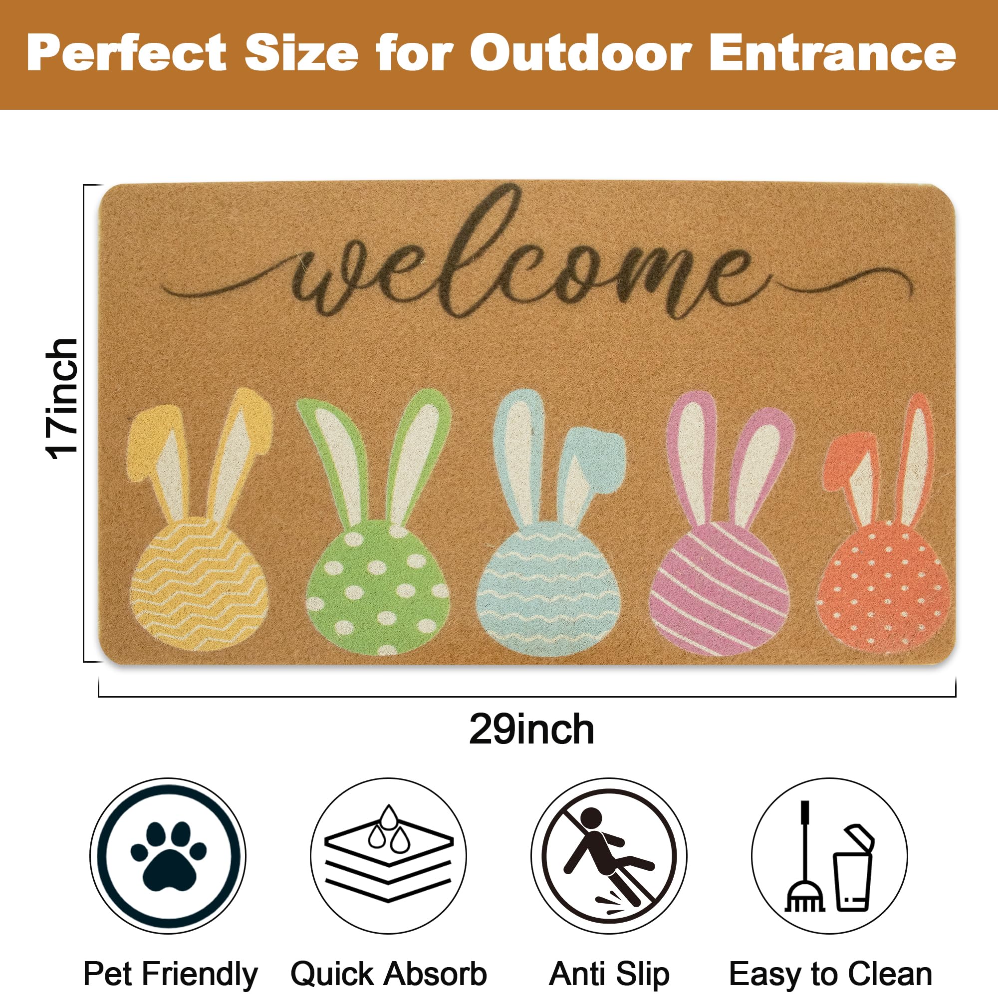 FGSS Mat size 17x29 inches, suitable for most doors and porches.