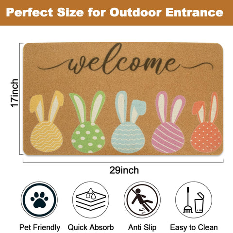FGSS Mat size 17x29 inches, suitable for most doors and porches.