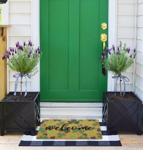 FGSS festive green front porch mat brightening entryways