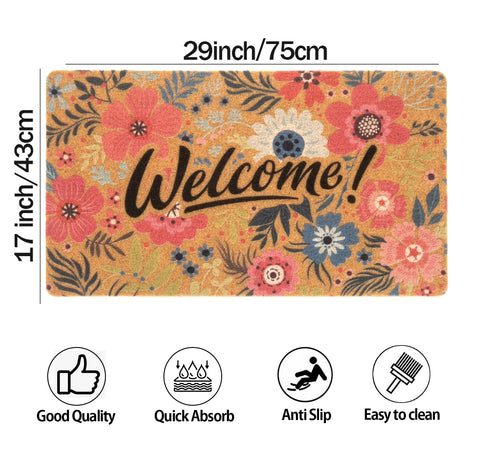 FGSS Flower Welcome Doormat floral design adds seasonal charm to entryways.