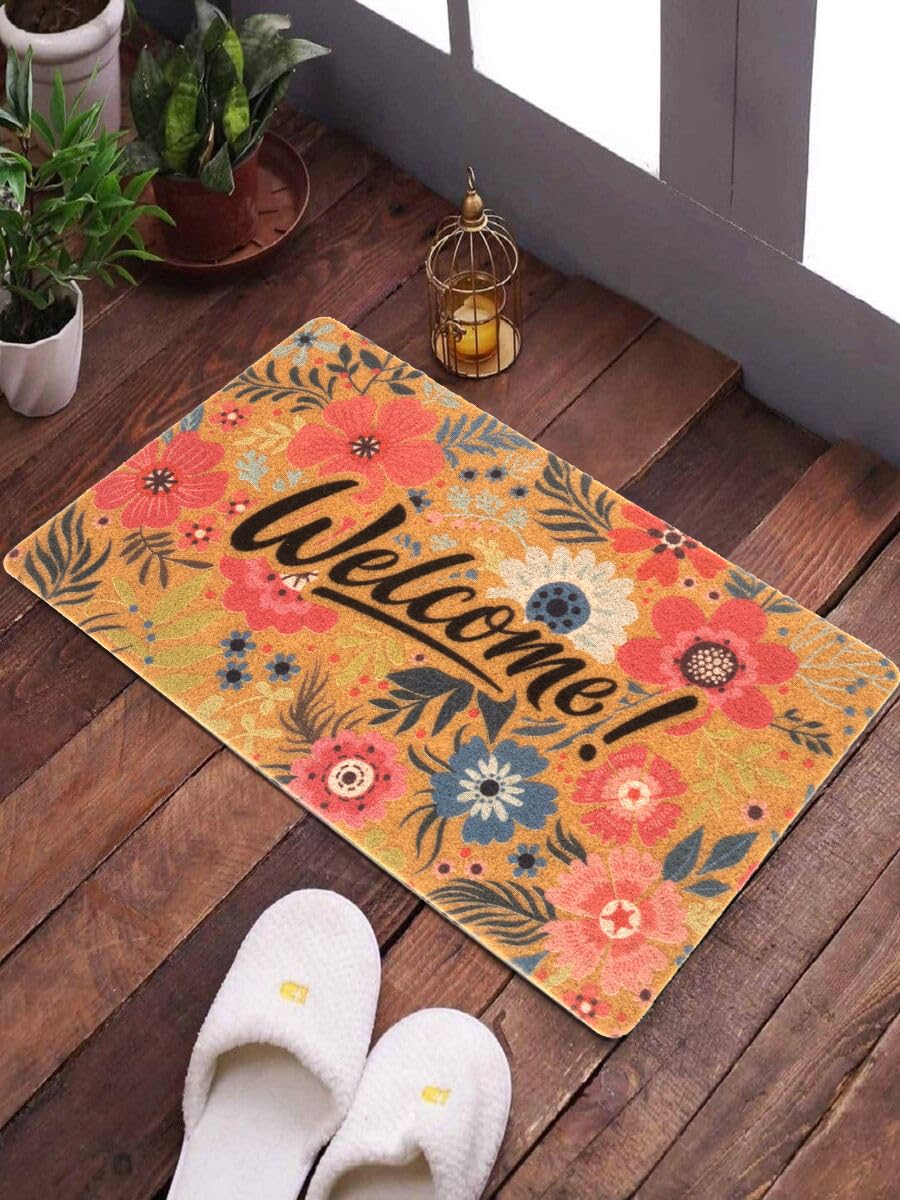 FGSS Flower Welcome Doormat pet-friendly and durable for busy households.