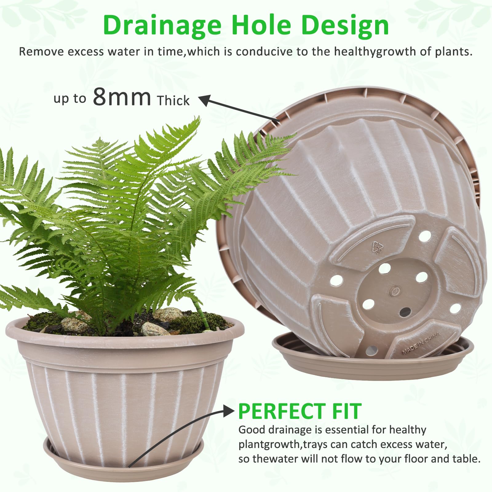 FGstyle modern swirl pattern planter enhances shelves and patios with understated elegance.