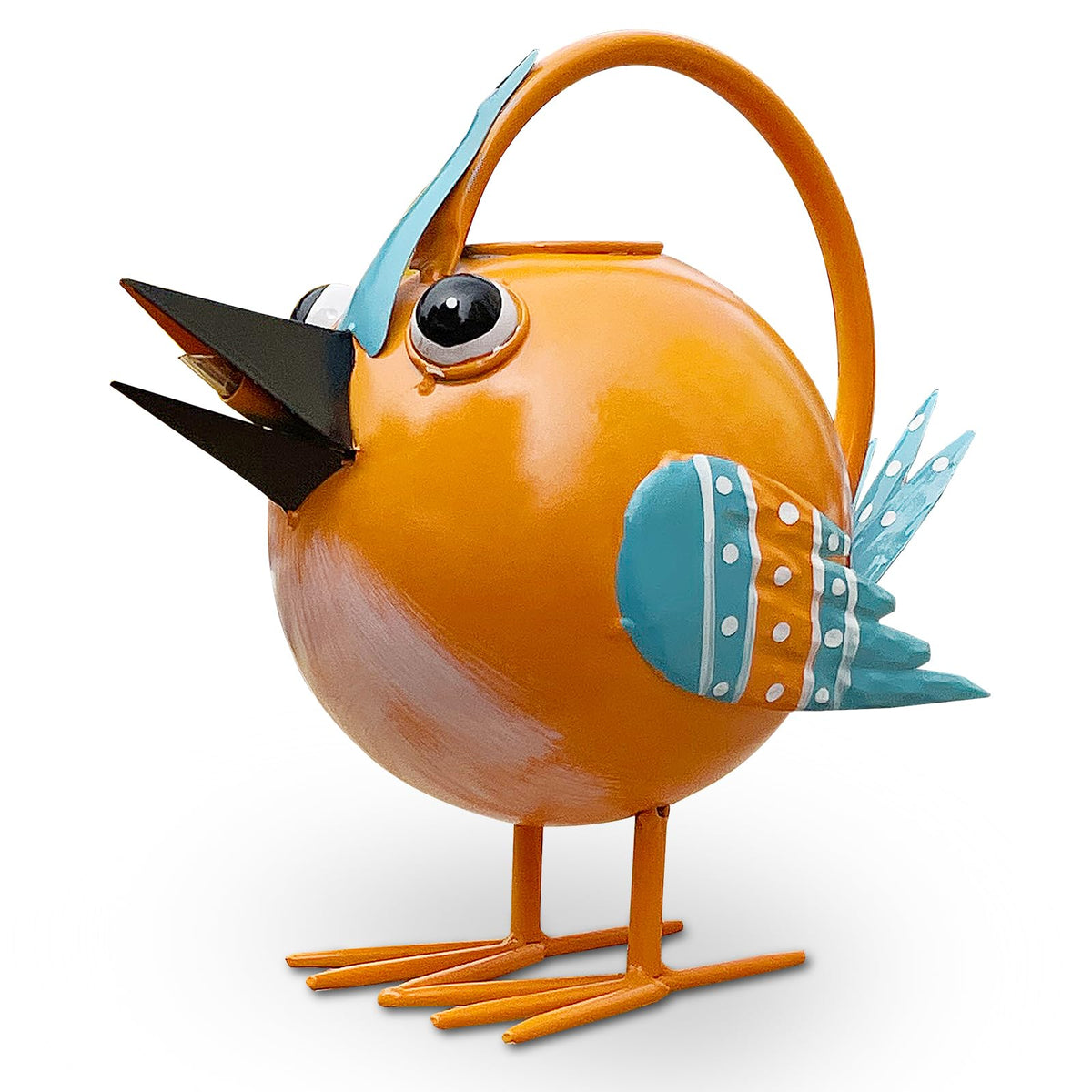 FGYPYLFF bird-shaped watering can front view with compact 0.5 gallon capacity for small planters.