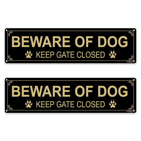 FHEGI Beware of Dog sign 12x3 increases gate visibility and safety.