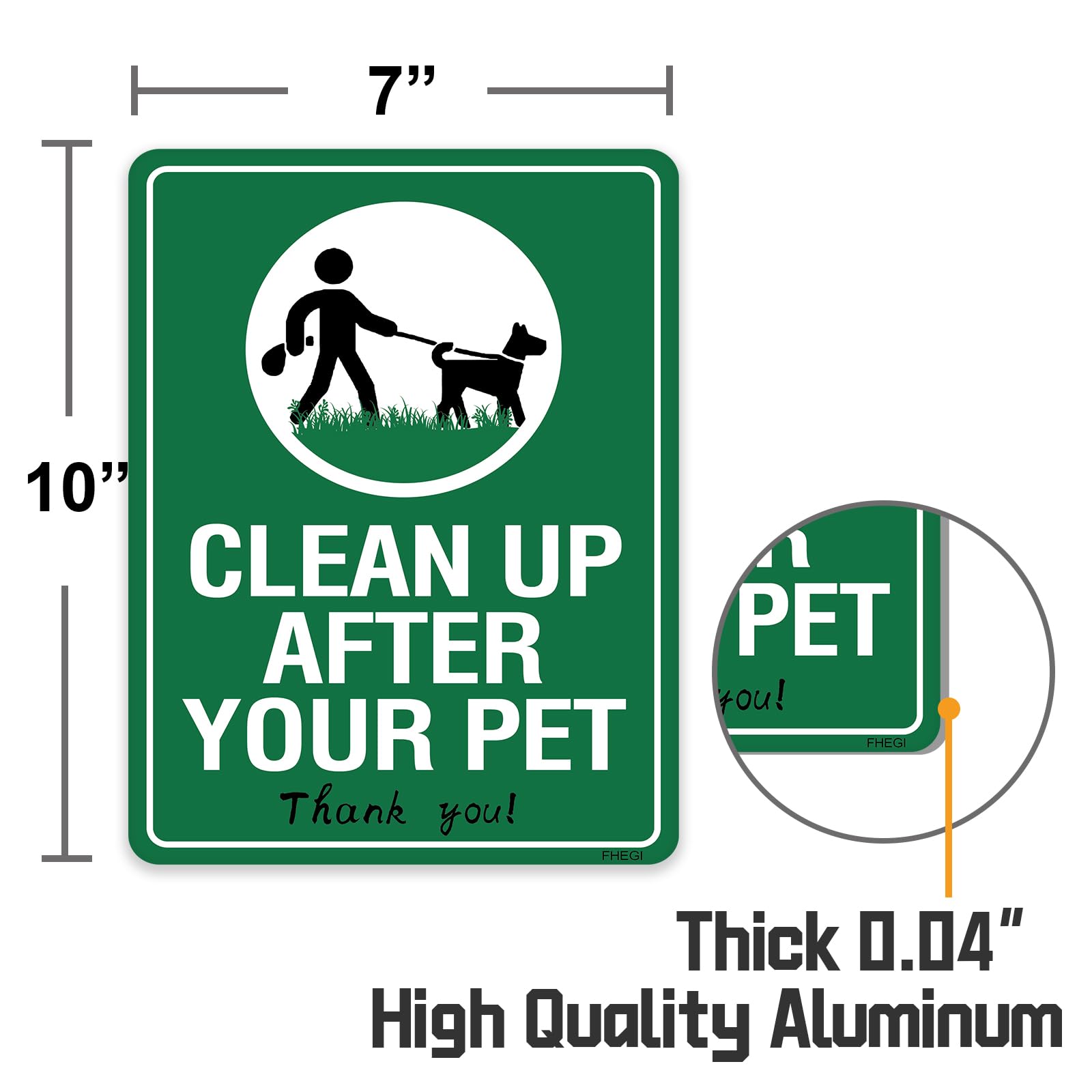 FHEGI dog sign pre-drilled holes enable quick mounting on posts or fences