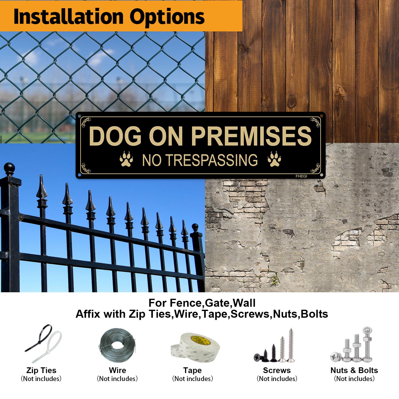 FHEGI laminated protection sign in black resisting weather and graffiti