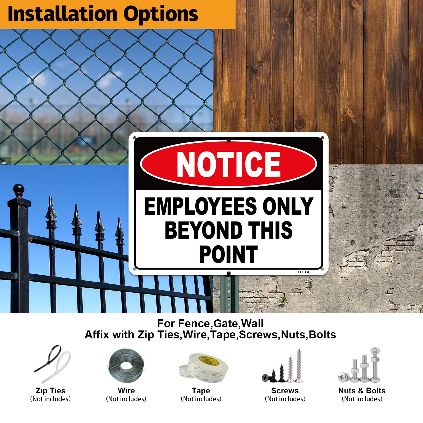 FHEGI laminated aluminum sign offers weather protection and easy graffiti removal.