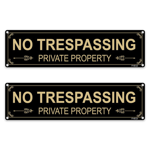 FHEGI no-trespassing sign 12x3 inch for clear boundary warning and deterrence.