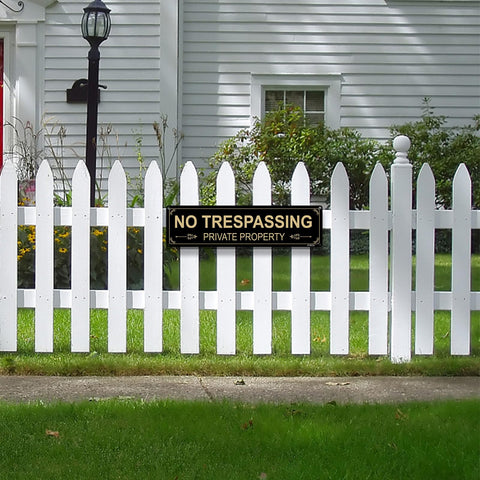 FHEGI private property sign with reflective material for better night visibility.
