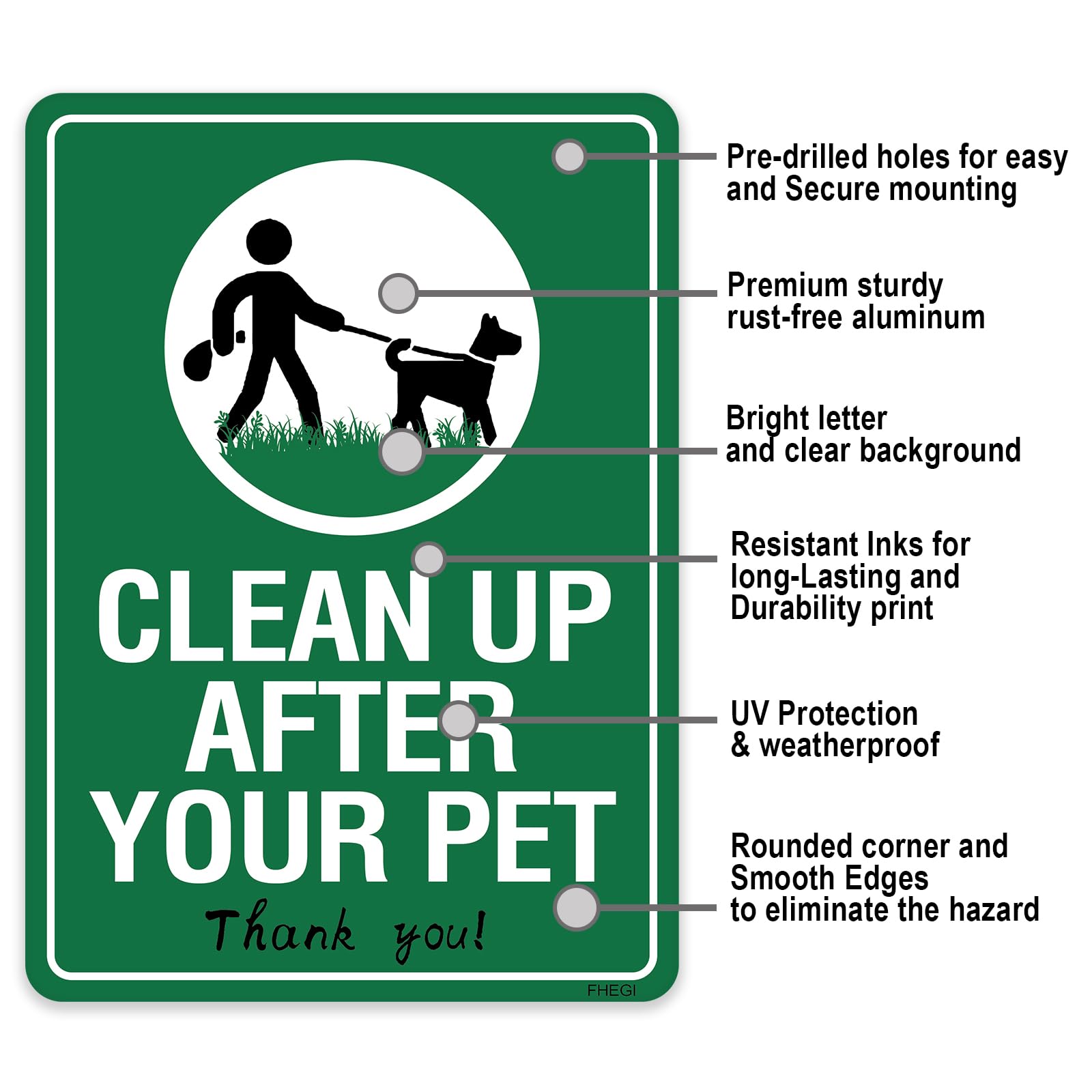 FHEGI rust-free reflective sign with UV protection for long-lasting outdoor visibility