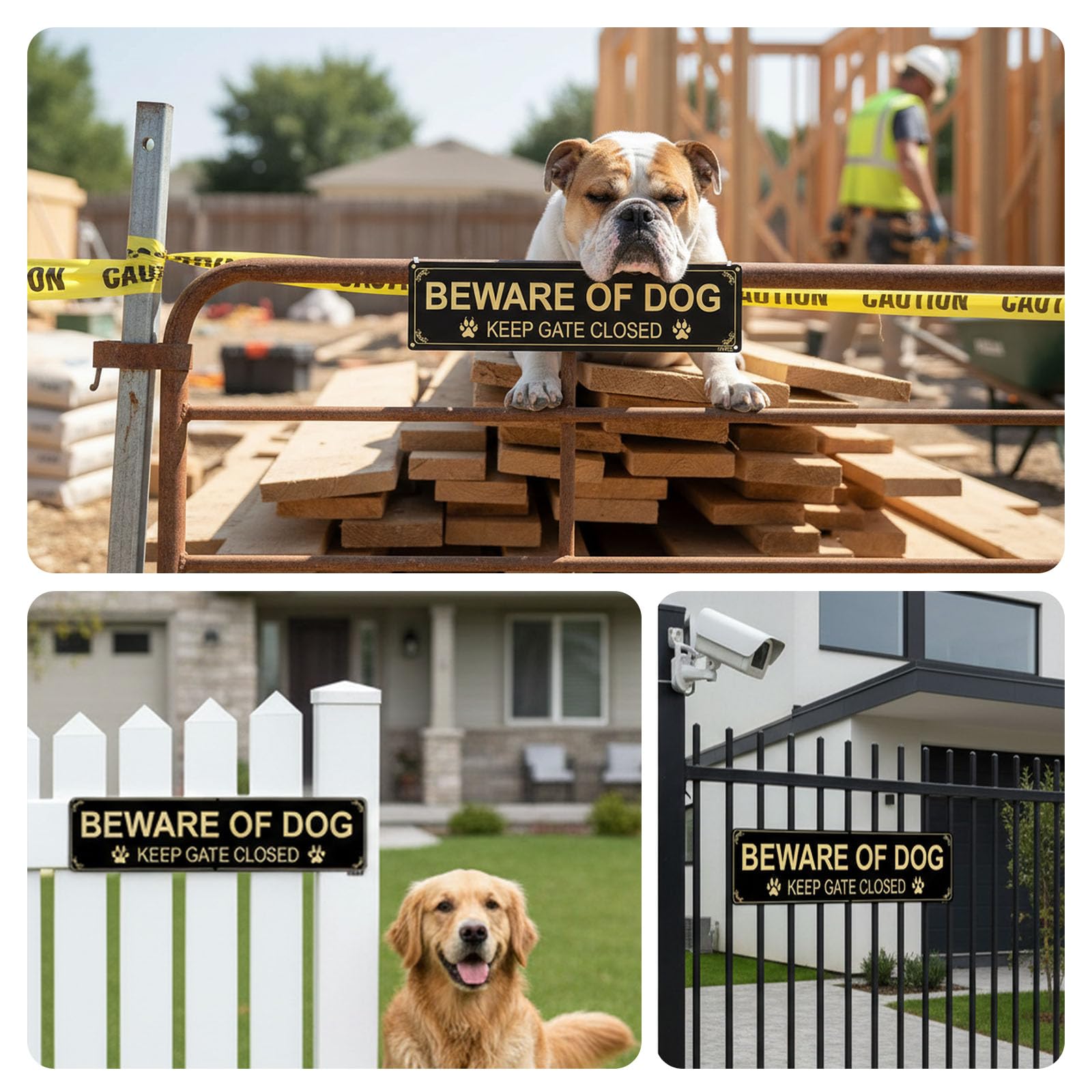 FHEGI two-pack sign for multiple gates, doors, or yards.