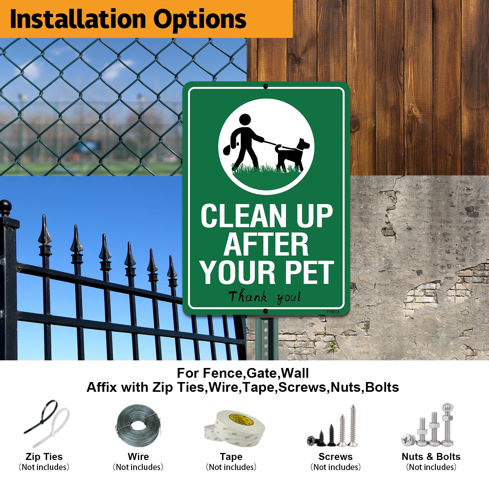 FHEGI two-sign pack suitable for yard, lawn, and fence placements