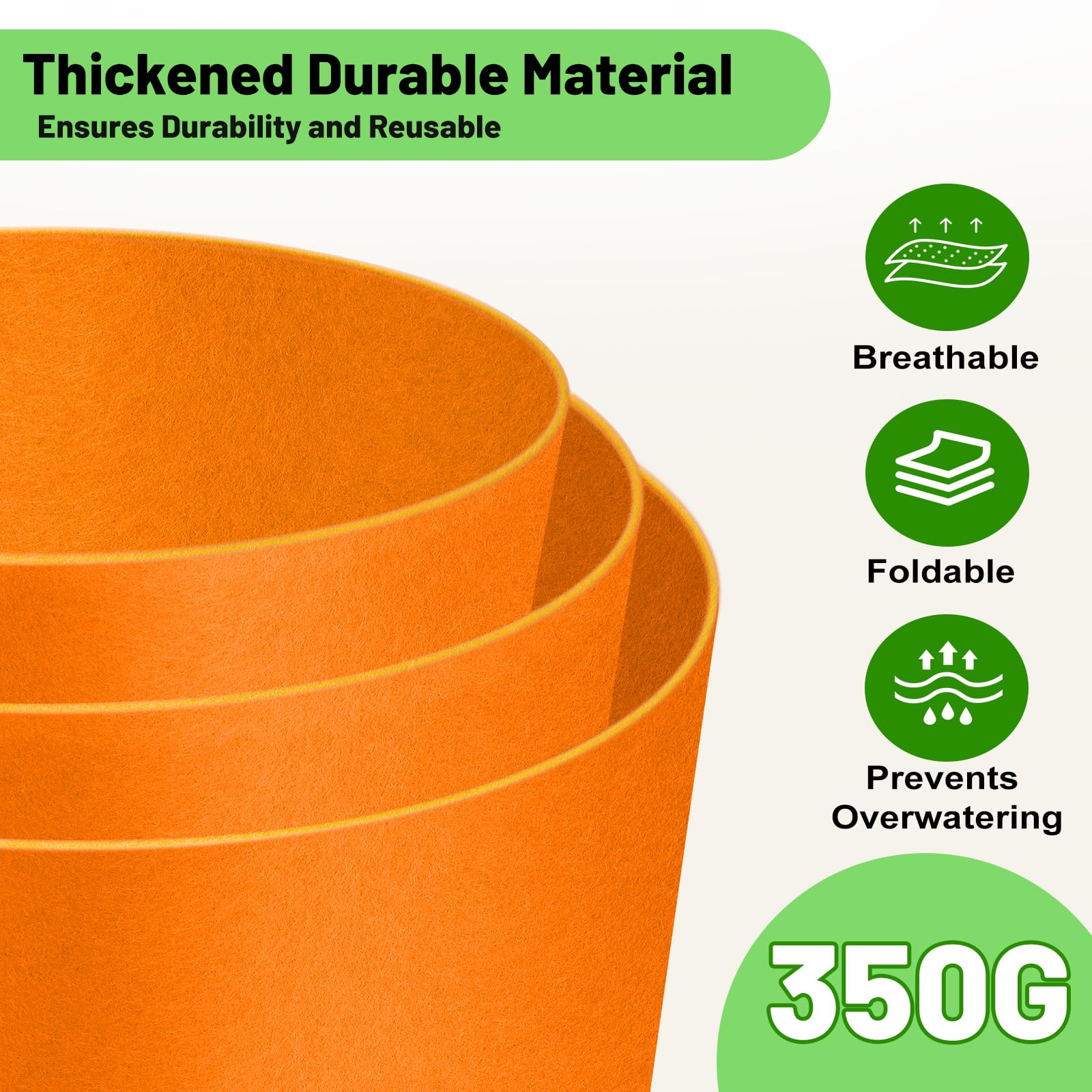 Fhyisble heavy-duty 350G fabric provides durable planting for repeated seasons.