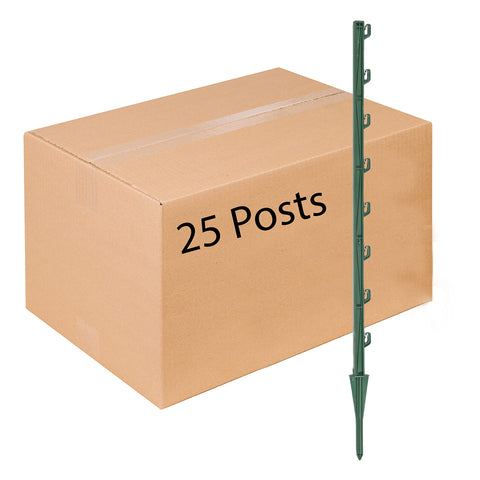Fi-Shock P-30G 30-inch garden fence post with eight clips for easy fencing setup.