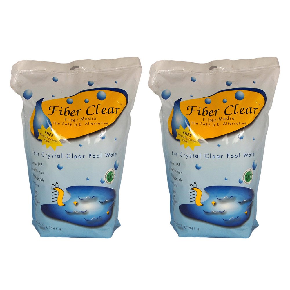 Fiber Clear 3lb 2-pack pool filter media improves clarity with a safe DE alternative.
