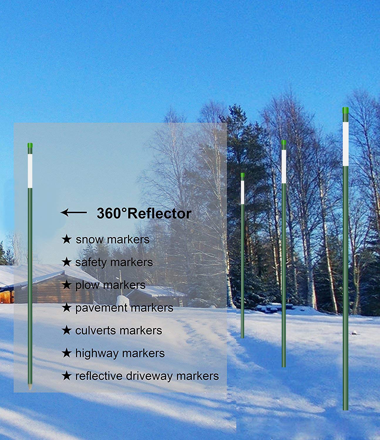 FiberMarker reflective tape offers 360-degree visibility when headlights hit markers.