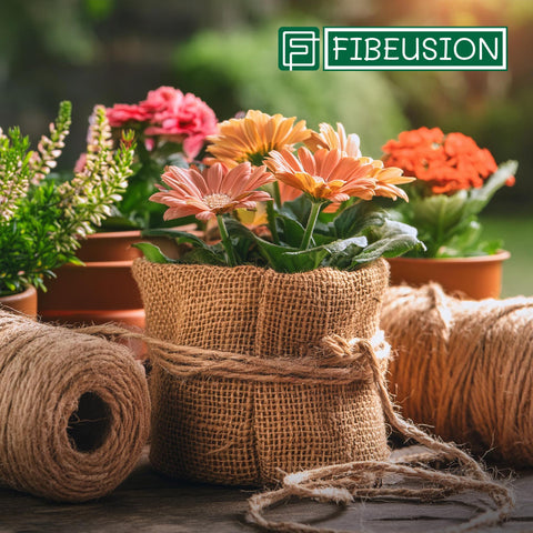 FIBEUSION burlap with no-fray edges for a clean rustic finish