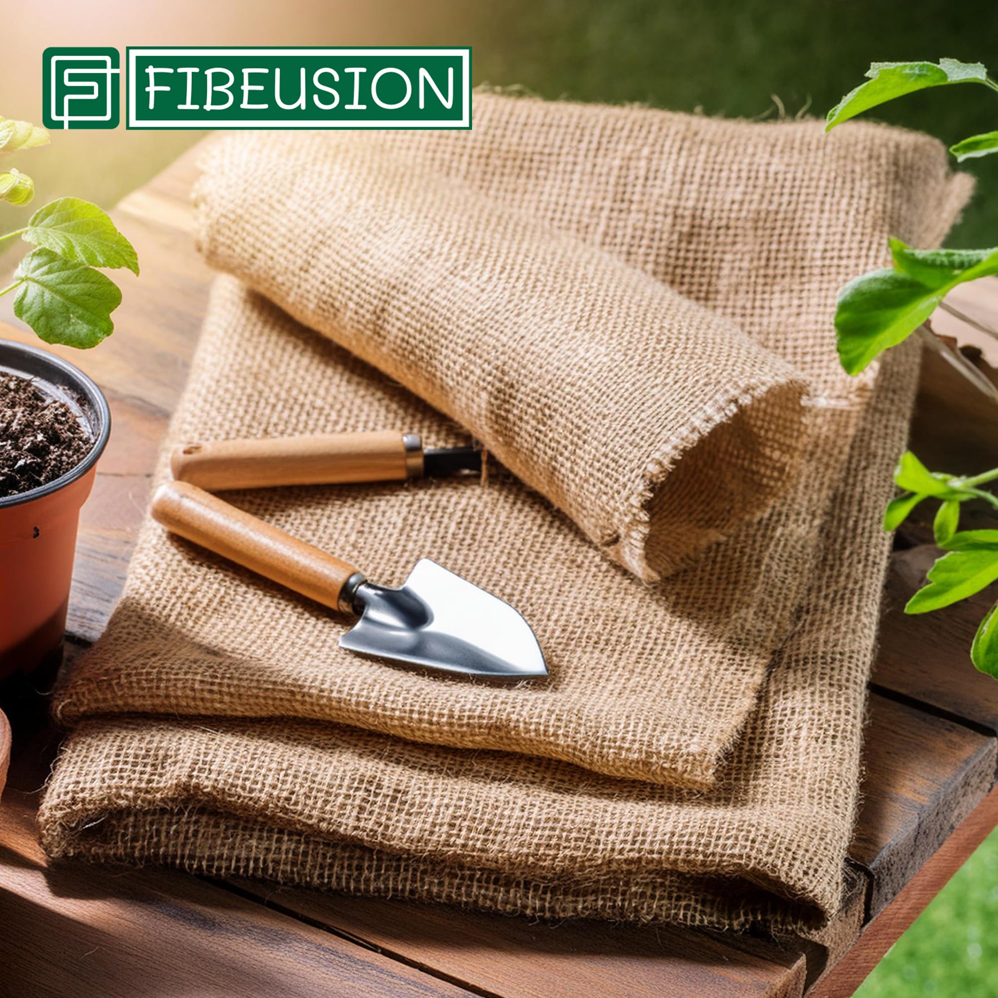 FIBEUSION steam-wrinkle-friendly natural burlap folds easily