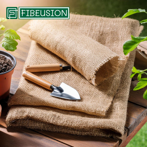 FIBEUSION steam-wrinkle-friendly natural burlap folds easily