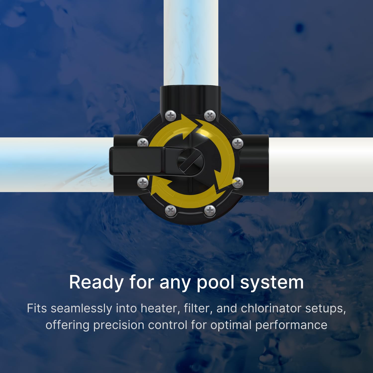FibroPool CPVC construction valve for temperature and impact resistance.