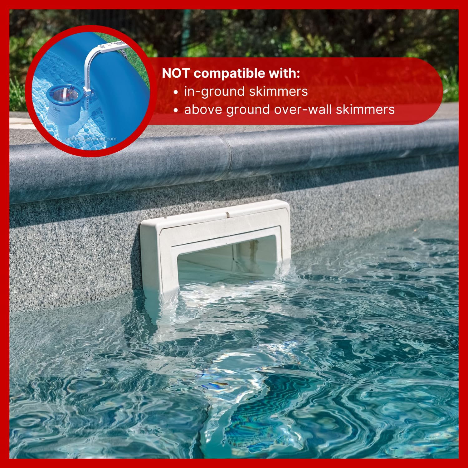 FibroPool debris-filter basket in use helps keep pool water clear