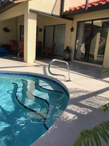 FibroPool handrail supports easy access to pools and spas
