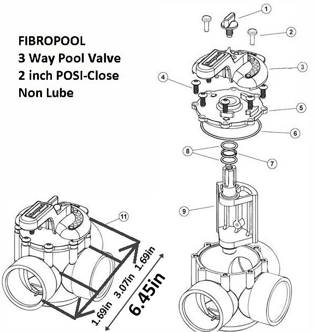 FibroPool heater bypass valve enables versatile flow control for pool systems.