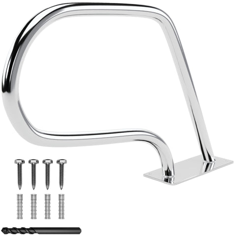 FibroPool stainless steel handrail with easy mount base for secure pool entry