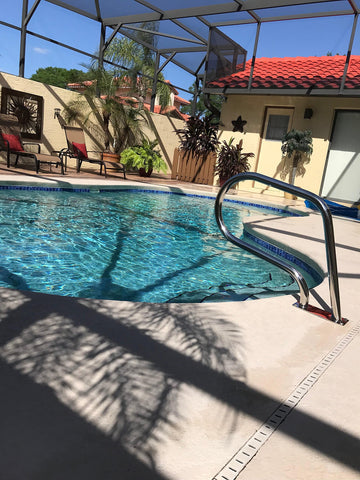 FibroPool stainless steel handrail works with most pools and spas
