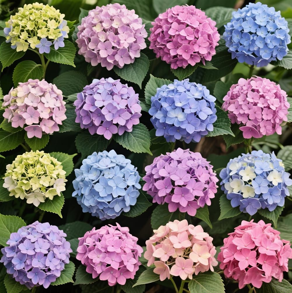 Ficoszo hydrangea seeds mix offer vibrant blooms in sunny, well-drained soil.