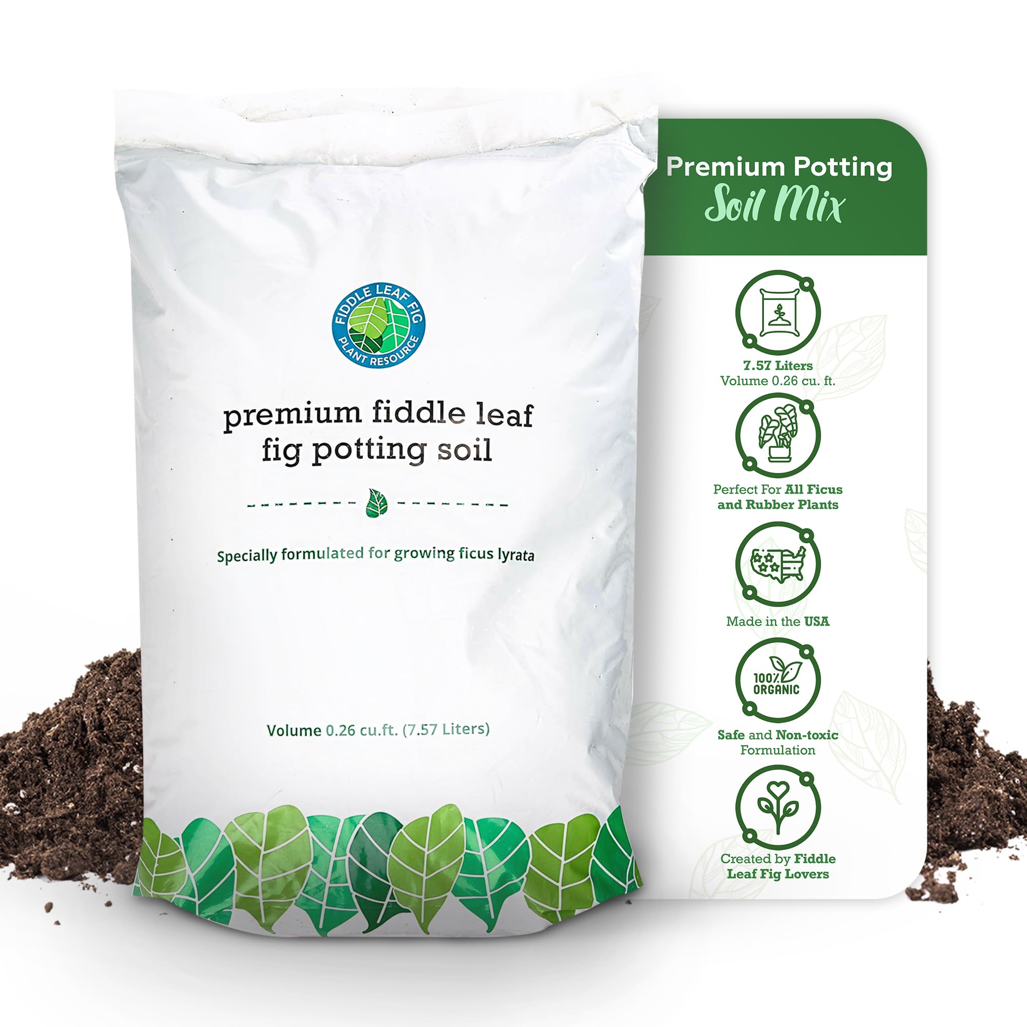 Fiddle Leaf Fig Plant Food with biochar boosts soil life and moisture retention