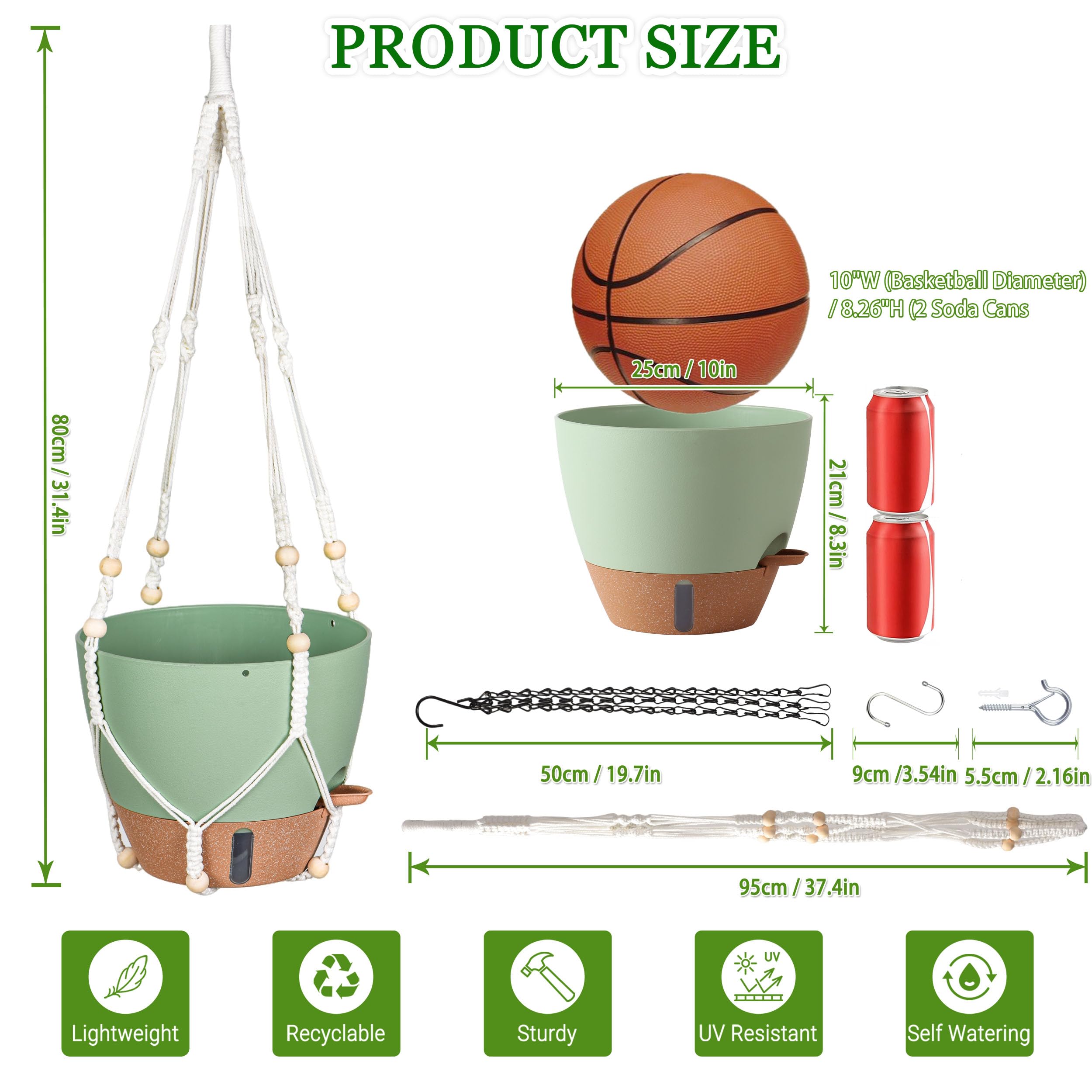Fielda 10-inch durable plastic planter with 4mm walls for year-round use.