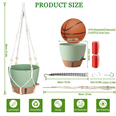 Fielda 10-inch durable plastic planter with 4mm walls for year-round use.